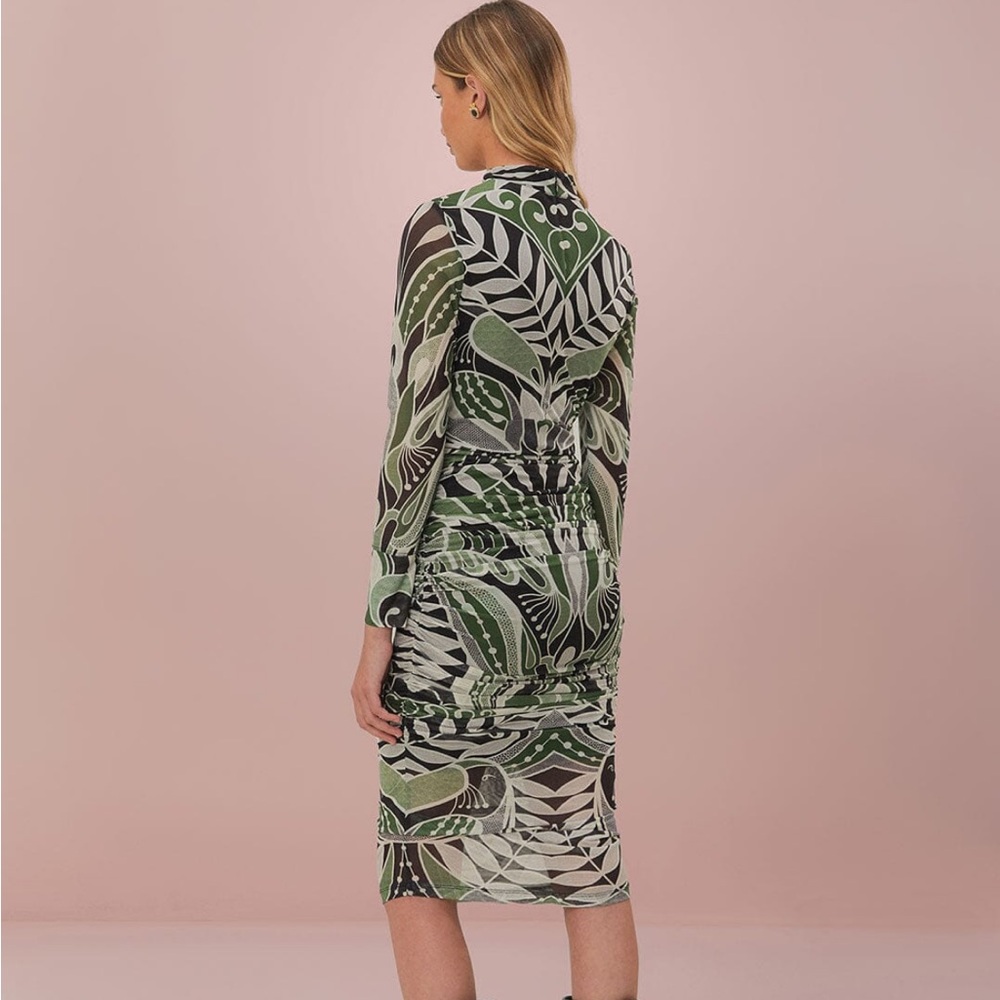 BNWT FARM Rio Green and Black Long Sleeve Dress size Large - Picture 9 of 9